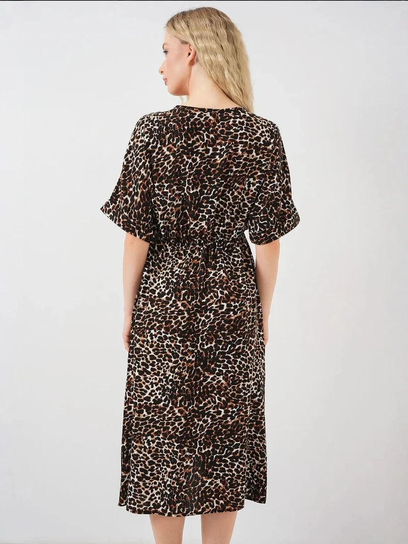 BIG DART BDART V-neck Midi Dress with Drawstring