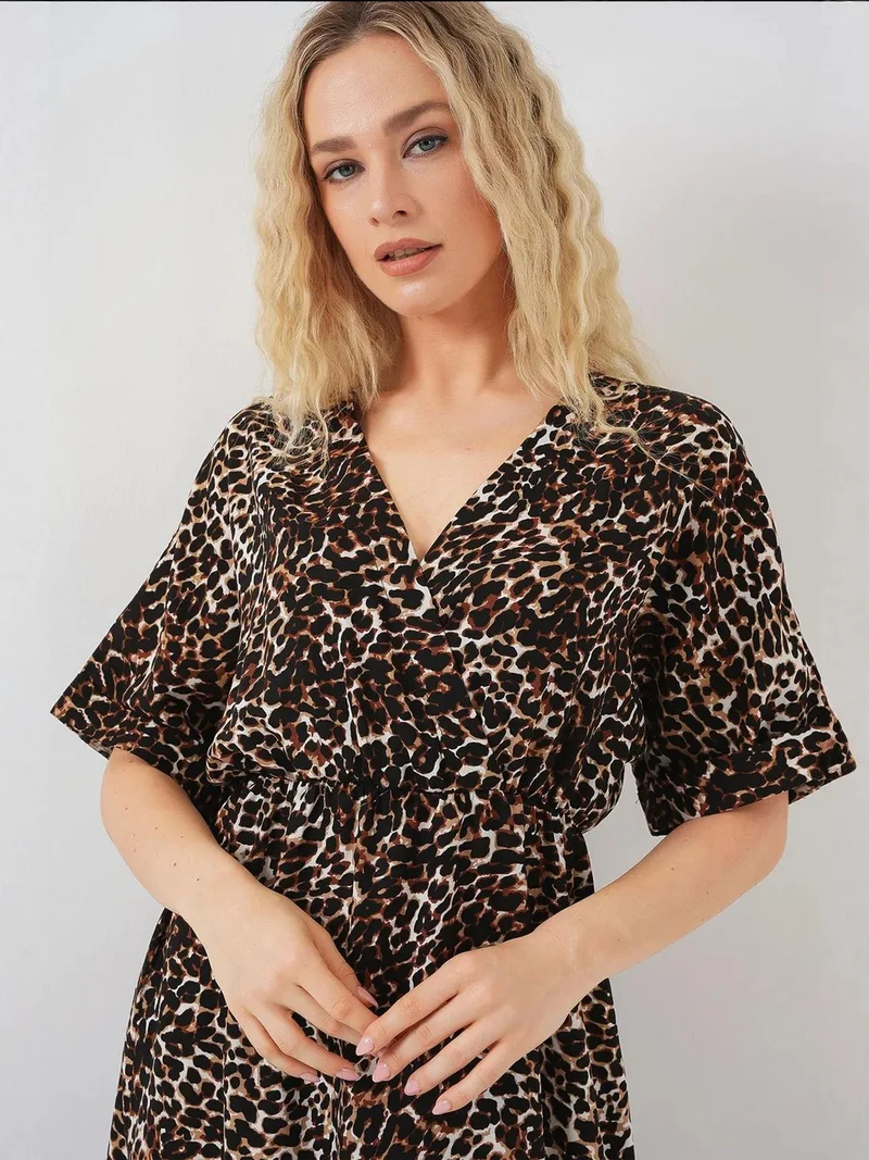 BIG DART BDART V-neck Midi Dress with Drawstring