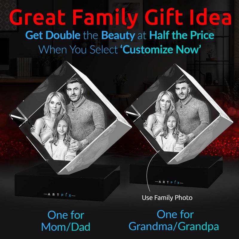 Artpix 3D Crystal Photo Gifts for Women Men زوجة زوجة أمي ، هدايا شخصية رائعة مع صورتك ثلاثية الأبعاد الخاصة بك. - Image 2