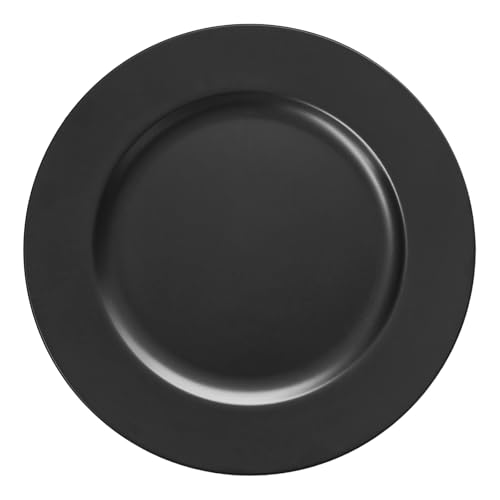 Opexscal Black Charger Plates Set of 6 Serving Charger Plate for Dinner Table Wedding Events Plate Chargers 13 Inch - Image 1