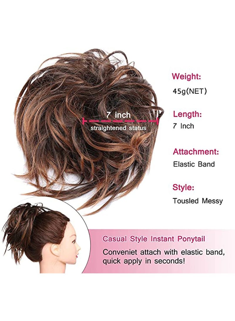 إستيل كعكة شعر كوكتيل فوضوية، وصلات شعر صناعية مرنة ومرنة، قطعة شعر سكرانشيز للنساء، اللون رقم 2 - Image 4
