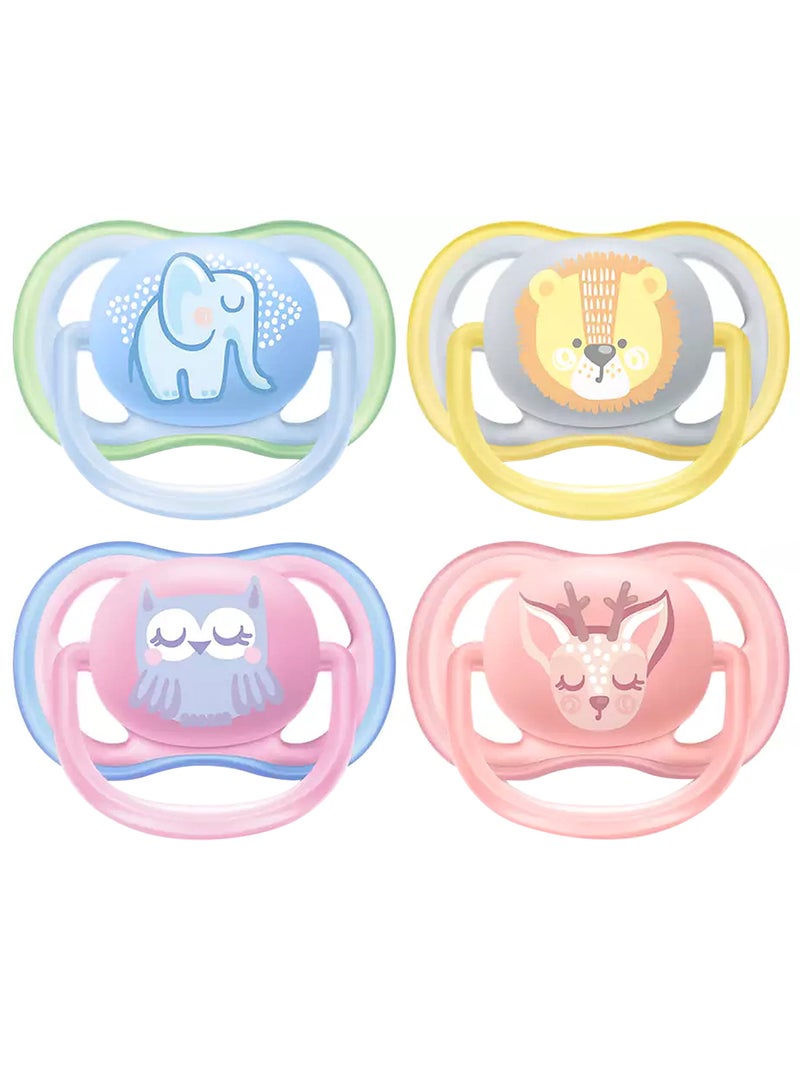 Philips Avent 2 Piece Avent Ultra Air Free - Flow Pacifier/Soother, 0 To 6 Months, Mixed, Deco, Scf085/05 - Image 1