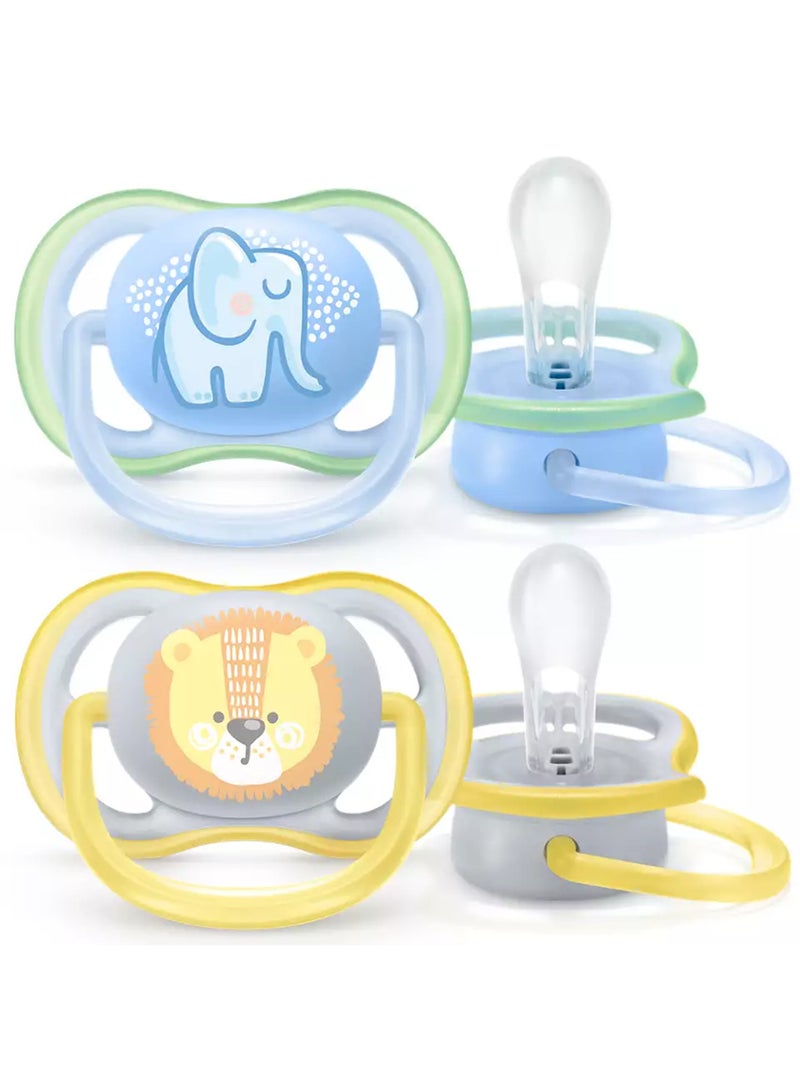 Philips Avent 2 Piece Avent Ultra Air Free - Flow Pacifier/Soother, 0 To 6 Months, Mixed, Deco, Scf085/05 - Image 4