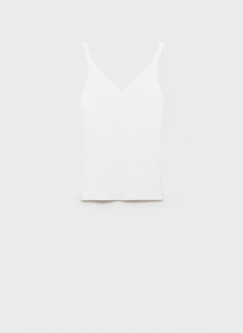 MANGO - V-Neck Knit Top - Image 1