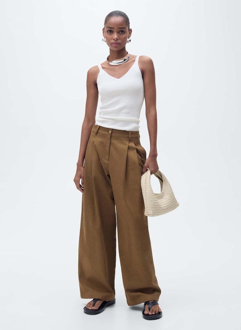 MANGO - V-Neck Knit Top - Image 1