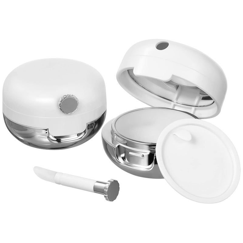 Beaupretty 2Pcs Empty Lips Balm Jars Plastic Lip Mask Holders with Silicone Lip Brush and Mirror Lid Face Cream Containers - Image 1