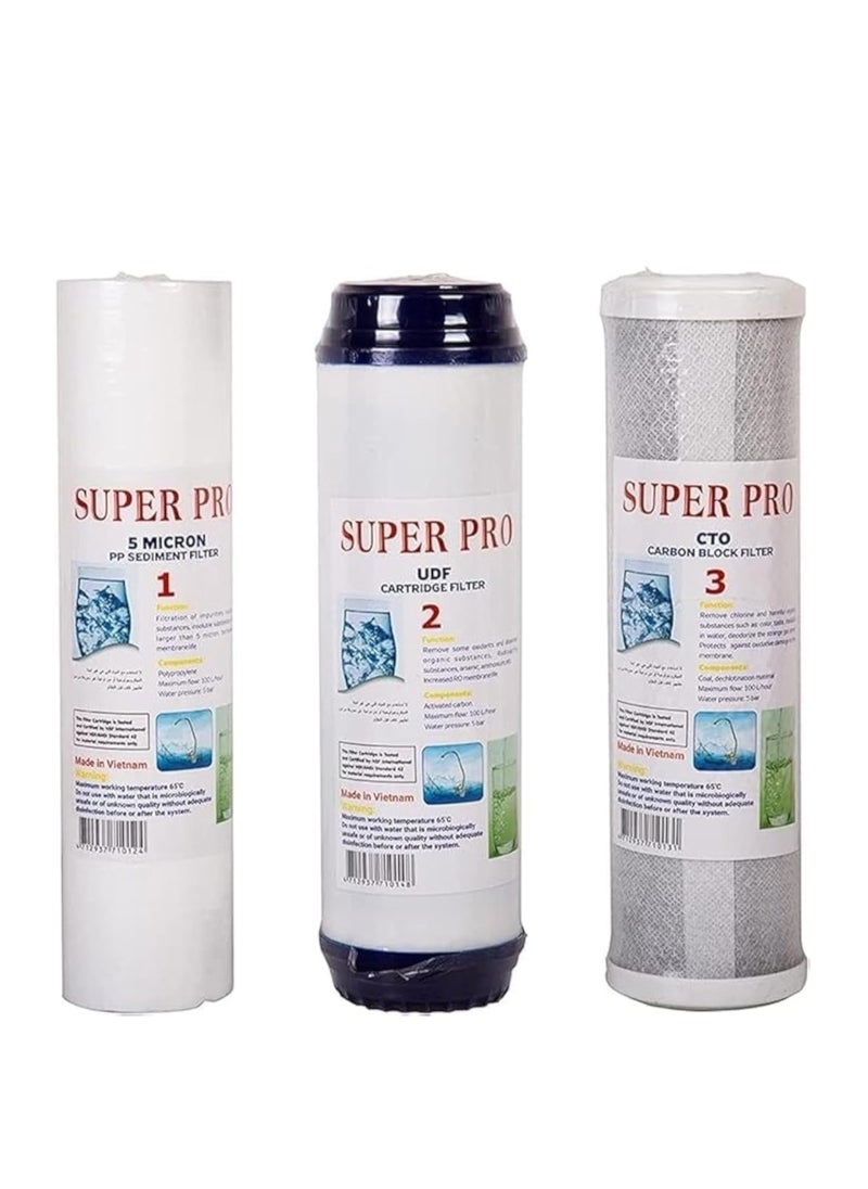 Generic - 3 Stage water Filter, Whole House Water Filter,3-Stage water Filtration, Sets of High Capacity Replacement Pre-Filter Sets for Essence Series Reverse Osmosis Water Filter System Stage 1, 2&3. - Image 1