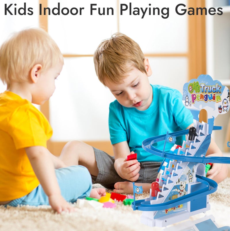ARSUK Penguin Race Game Toy Playful Musical Roller Coaster Track Playset with Music & LED Flashing Lights On/Off Button for Toddlers and Kids Gift - Image 5