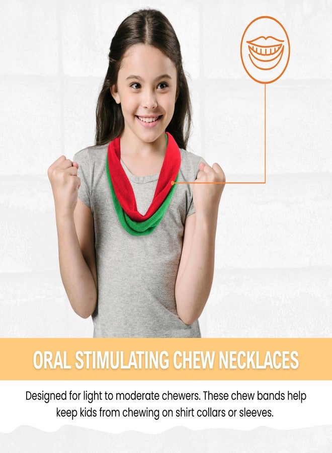 Sallurna 6 Packs Fabric Chewy Necklaces, Terry Cloth Chew Necklace for Autism Girls and Boys, ADHD Toddler, Teens, Adults - Image 2