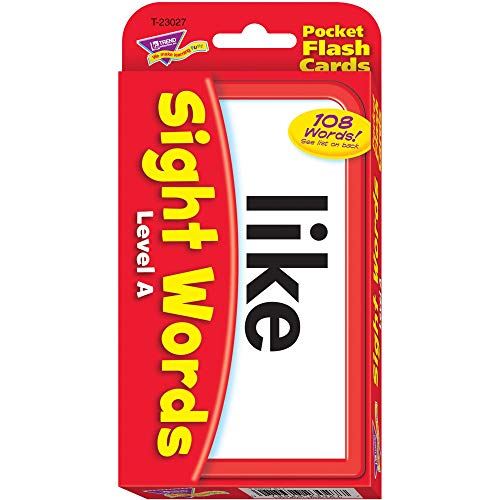 Trend Enterprises: Sight Words Level A Pocket Flash Cards, Great for Skill Building and Test Prep, 56 Two-Sided Cards Included, 108 Commonly-Used Words, for Ages 4 and Up - Image 1