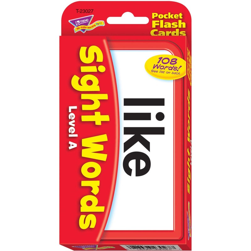 Trend Enterprises: Sight Words Level A Pocket Flash Cards, Great for Skill Building and Test Prep, 56 Two-Sided Cards Included, 108 Commonly-Used Words, for Ages 4 and Up - Image 5