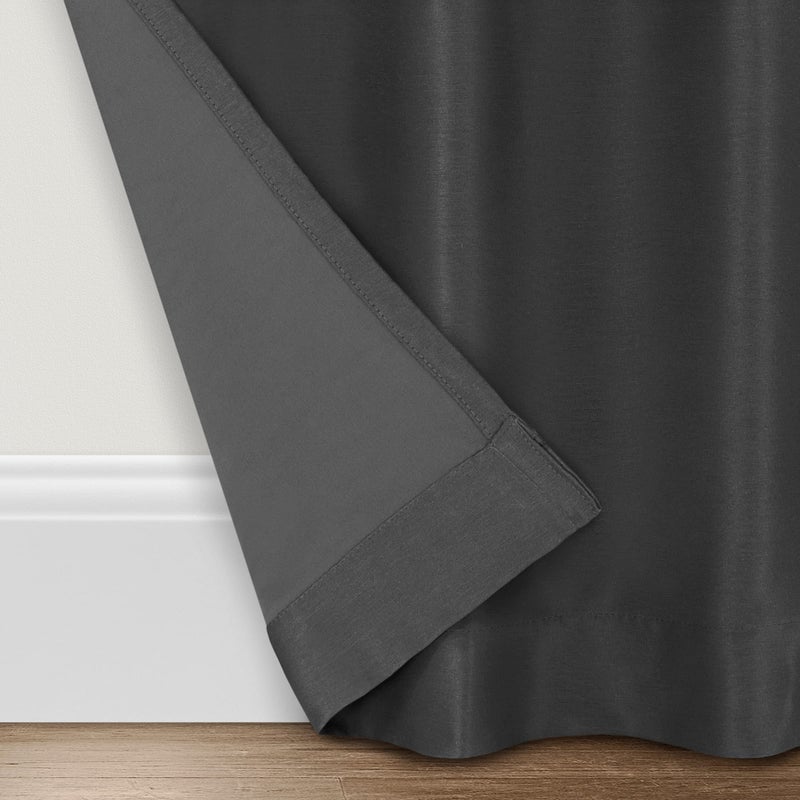 ECLIPSE Fresno Modern Blackout Thermal Rod Pocket Window Curtain for Bedroom (1 Panel), 52" x 95", Charcoal - Image 4