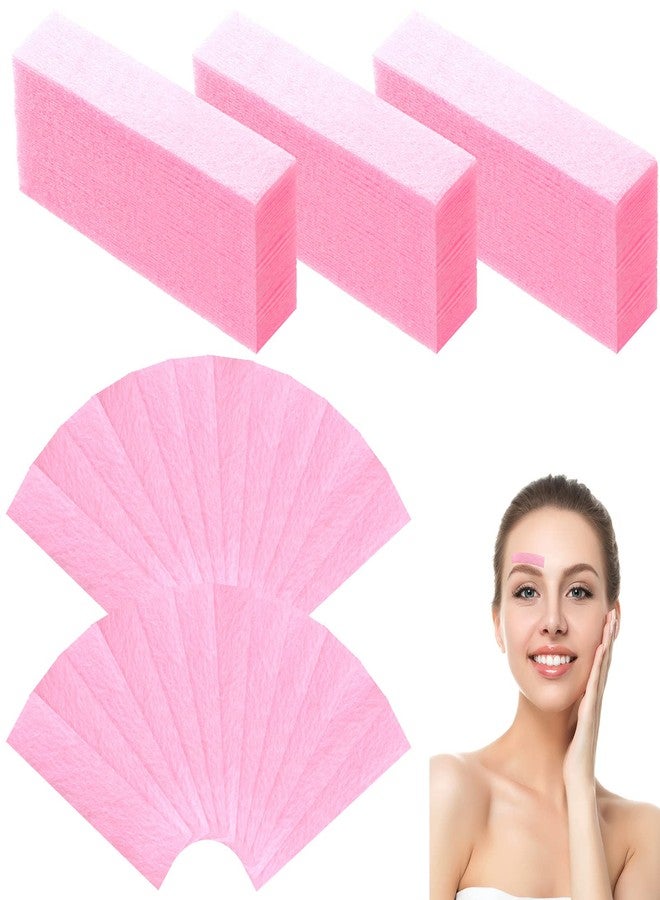 Maitys 400 Pieces Eyebrows Wax Strips Eyebrow Hair Removal Wax Paper Facial Strips for Women Men Lip Body Face(0.39 x 1.97 Inch,Pink) - Image 1