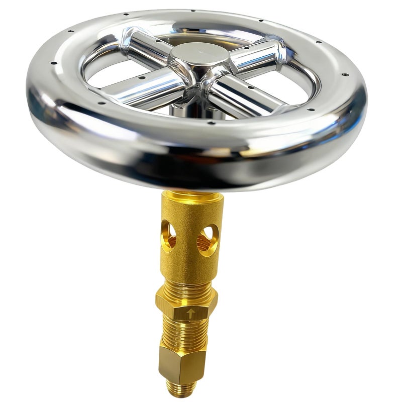MCAMPAS Fire Pit Burner Ring 6 Inch Round 304 Series Stainless Steel Burner Ring for Outdoor Fire Pit Natural Gas Propane Fireplace