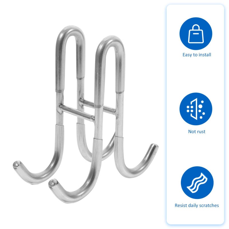 4 Pack Stainless Steel Shower Door Towel Hooks Heavy Duty Bathroom Glass Door Hanging - Image 4