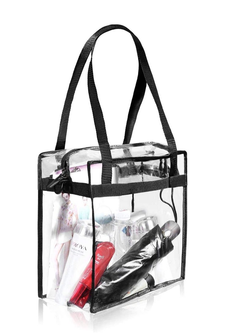 SYOSI - Clear bags Clear Tote Bag with Zipper Closure, PVC Crossbody Messenger Shoulder Bag with Adjustable Strap, Cosmetics Bag Beach Bag Clear Messenger Bag for Work & Business Travel, Stadium Approved - Image 1