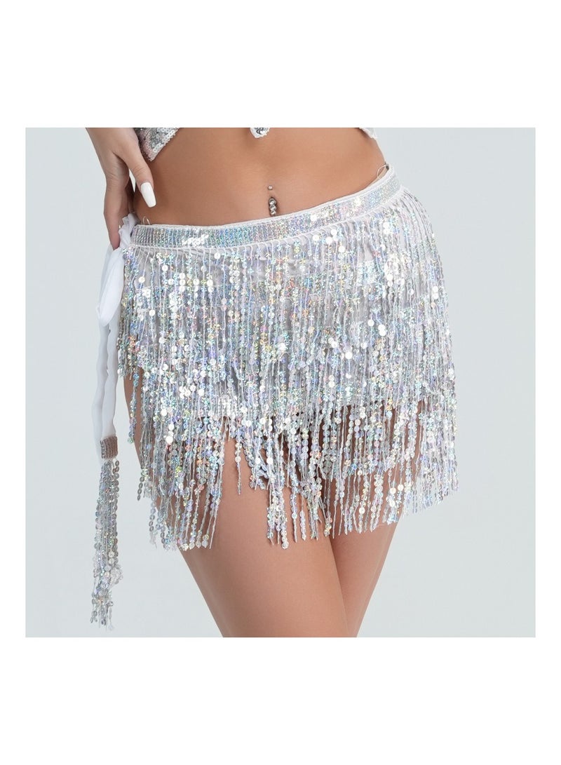 Loquat Squality Women Belly Dance Scarf Silver  - Image 1