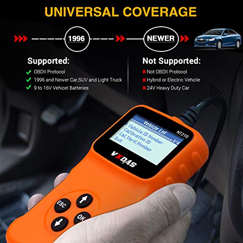 VXDAS OBD2 Scanner, OBD2 Reader, OBD II Scanner, Fix Car Diagnostic Tool, Code Reader for Cars and Trucks, Classic Enhanced Universal Engine Fault Car Diagnostic Scan Tool of All CAN Fault Car After 1996 - Image 5