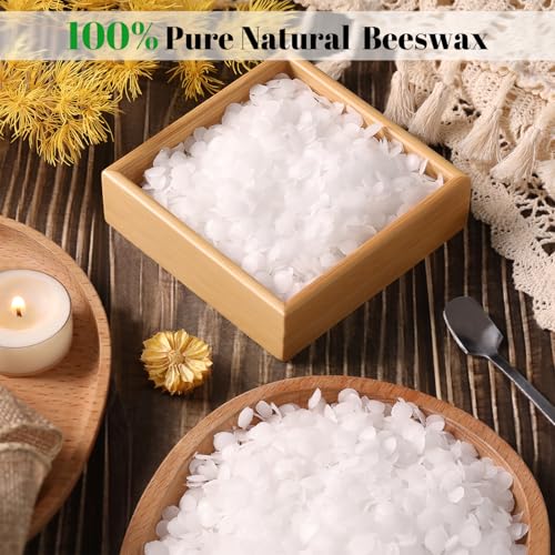 simeitol 2lb White Beeswax Candle Making Kit for Adults, Complete Gift Set with Melting Pot, DIY Starter Candle Making Supplies for Home Decor/Gift Crafting/Holiday Party - Image 3