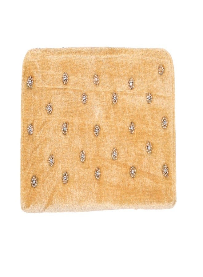 FLIHAUT Women’s Beaded Studded Hand Clutch Purse (Beige) - Image 3