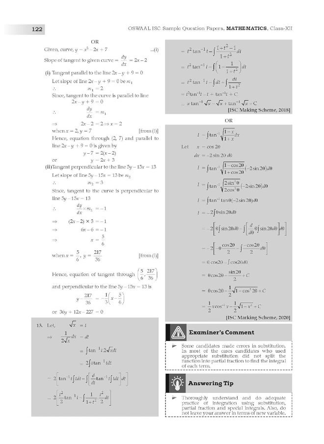 Oswaal ISC Sample Question Papers Class-12 Mathematics (For 2023 Exam)