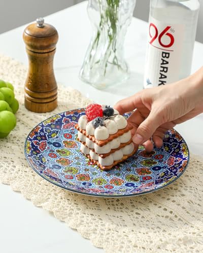 glowworm Bohemian Dinnerware Sets, Ceramic Dishes Set for 4, 12 Pieces Plates and Bowls Set, Oven, Microwave & Dishwasher Safe, Scratch Resistant - Image 5