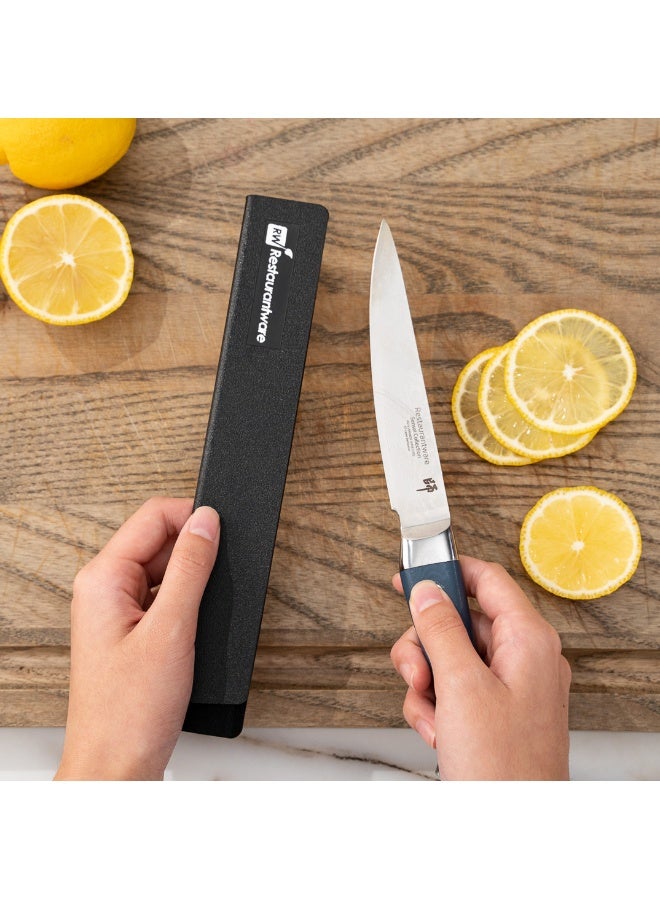 Restaurantware Sensei 8.5 x 1.4 Inch Knife Sleeve, 1 Knife Protector - Fits Fillet Knife, Felt Lining, Black Plastic Knife Blade Guard, Durable, Cut-Proof - Image 5