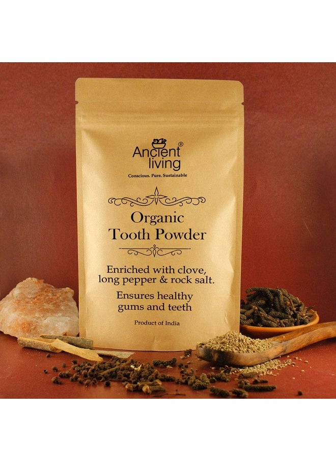 Ancient Living - Organic Tooth Powder Pouch - For Healthy Gums And Teeth - Chemical Free - 100 Gm - Image 1