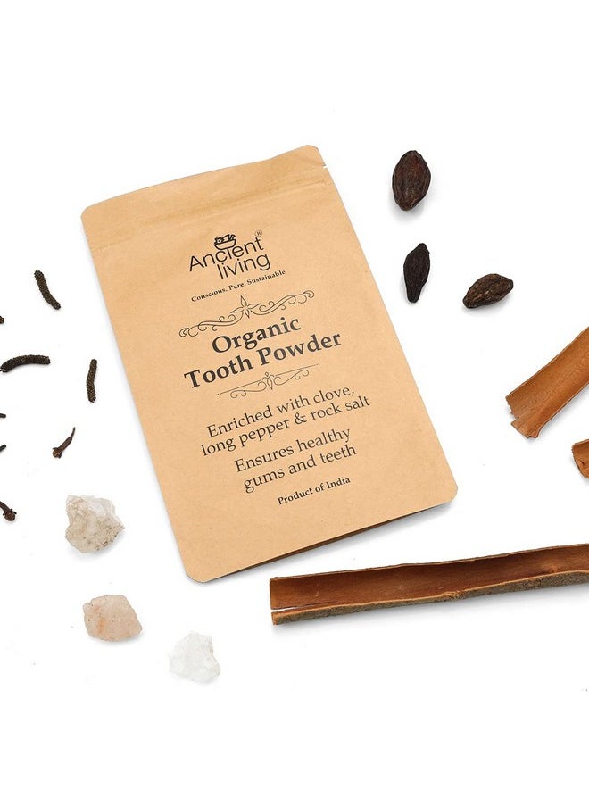 Ancient Living - Organic Tooth Powder Pouch - For Healthy Gums And Teeth - Chemical Free - 100 Gm - Image 1