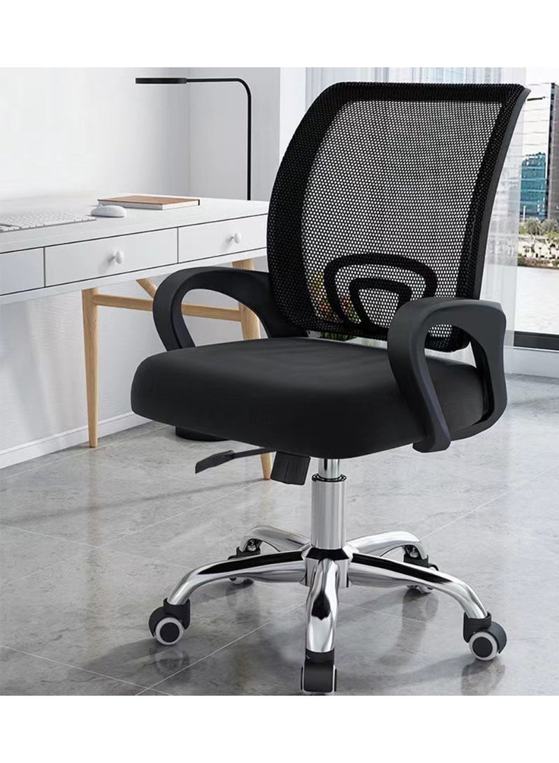 CityRiya-Long Office Chair, Home Office Desk Chair, Ergonomic Computer Chair, Swivel Executive Chair with with Flip-Armrest & Cushion for Lumbar Support Heavy People, Black - Image 1
