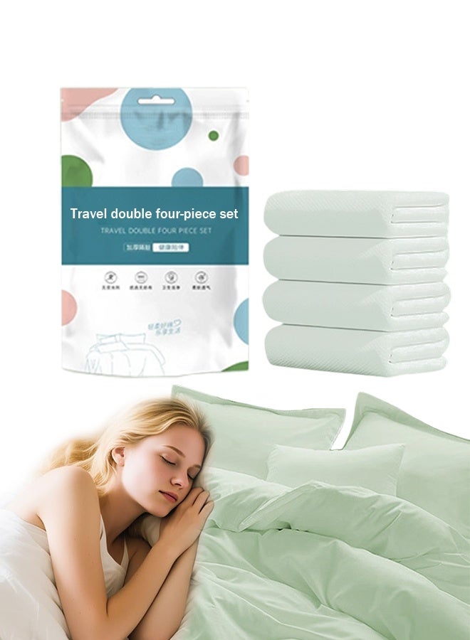 Sweet Life Disposable Sheets for Travel, Portable Travel Essentials Include Sheets Quilt Covers and 2 Pillowcases Fit for Hotel Travel Home Use. Universal Size Disposable Bed Sheets for Hotel - Image 1