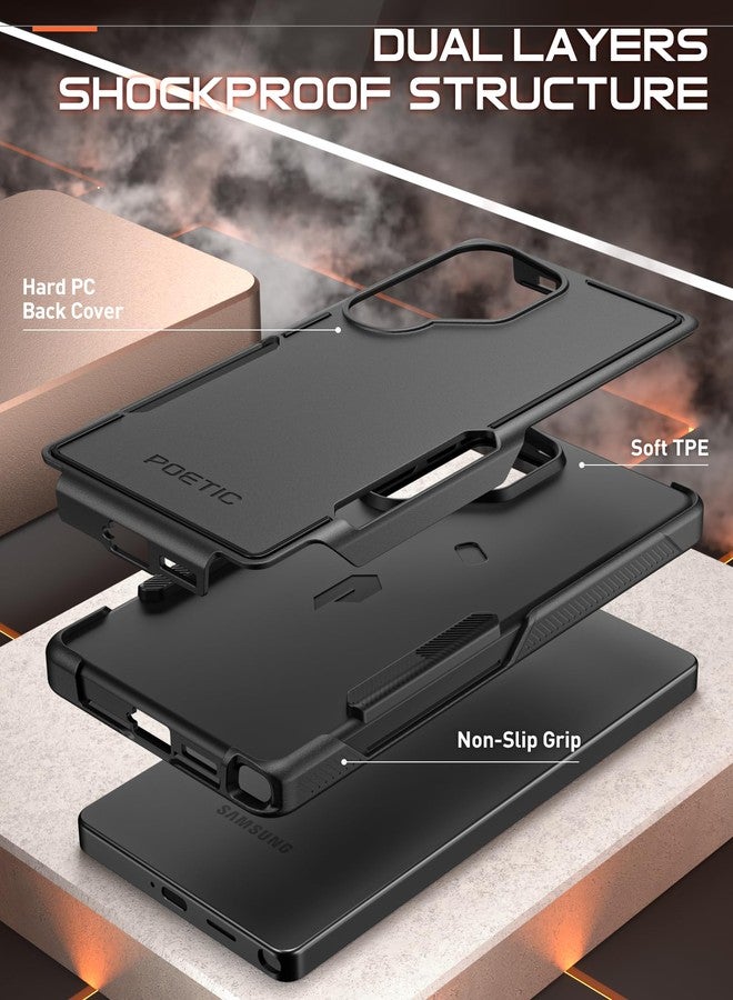 Poetic Neon Case for Samsung Galaxy S25 Ultra 5G, Dual Layer Heavy Duty Rugged Lightweight Slim Shockproof Protective Cover Phone Case, Black - Image 2