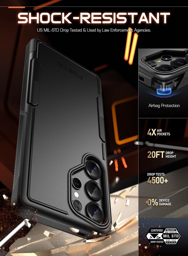 Poetic Neon Case for Samsung Galaxy S25 Ultra 5G, Dual Layer Heavy Duty Rugged Lightweight Slim Shockproof Protective Cover Phone Case, Black - Image 4