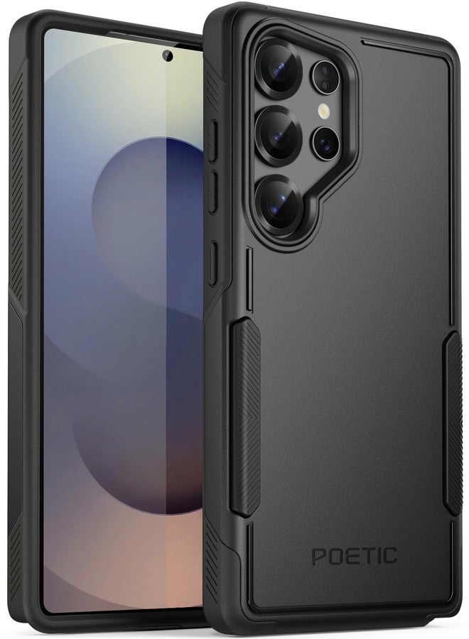 Poetic Neon Case for Samsung Galaxy S25 Ultra 5G, Dual Layer Heavy Duty Rugged Lightweight Slim Shockproof Protective Cover Phone Case, Black - Image 1