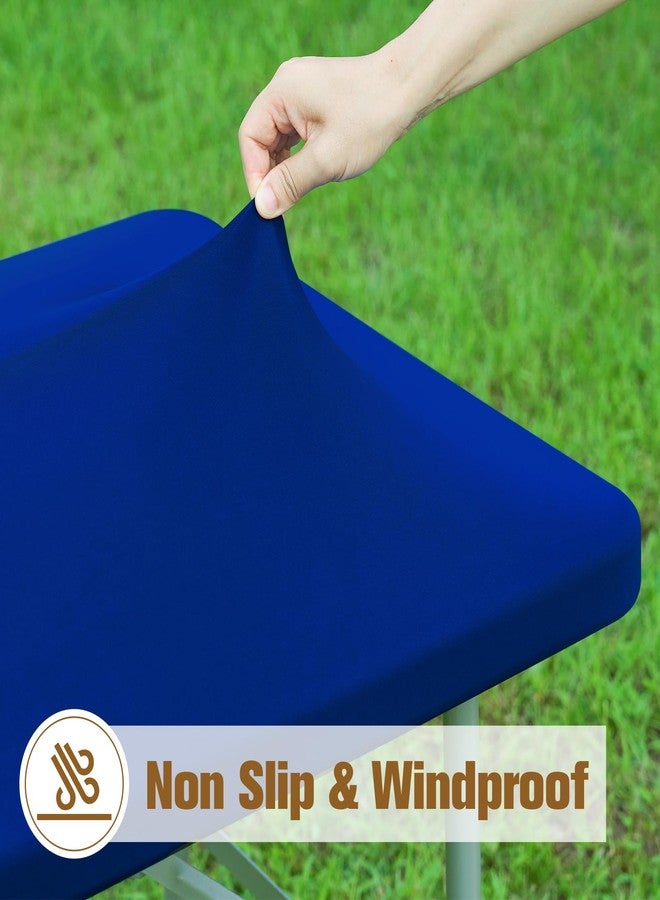 NEWISHER Fitted Rectangle Tablecloth 24 x 48 Inch Elastic Table Cloth for 4ft Table, Stretch Spandex Table Cover Royal Blue Washable Polyester Table Top Cap Cover for Dining Picnic Camping Indoor and Outdoor - Image 3