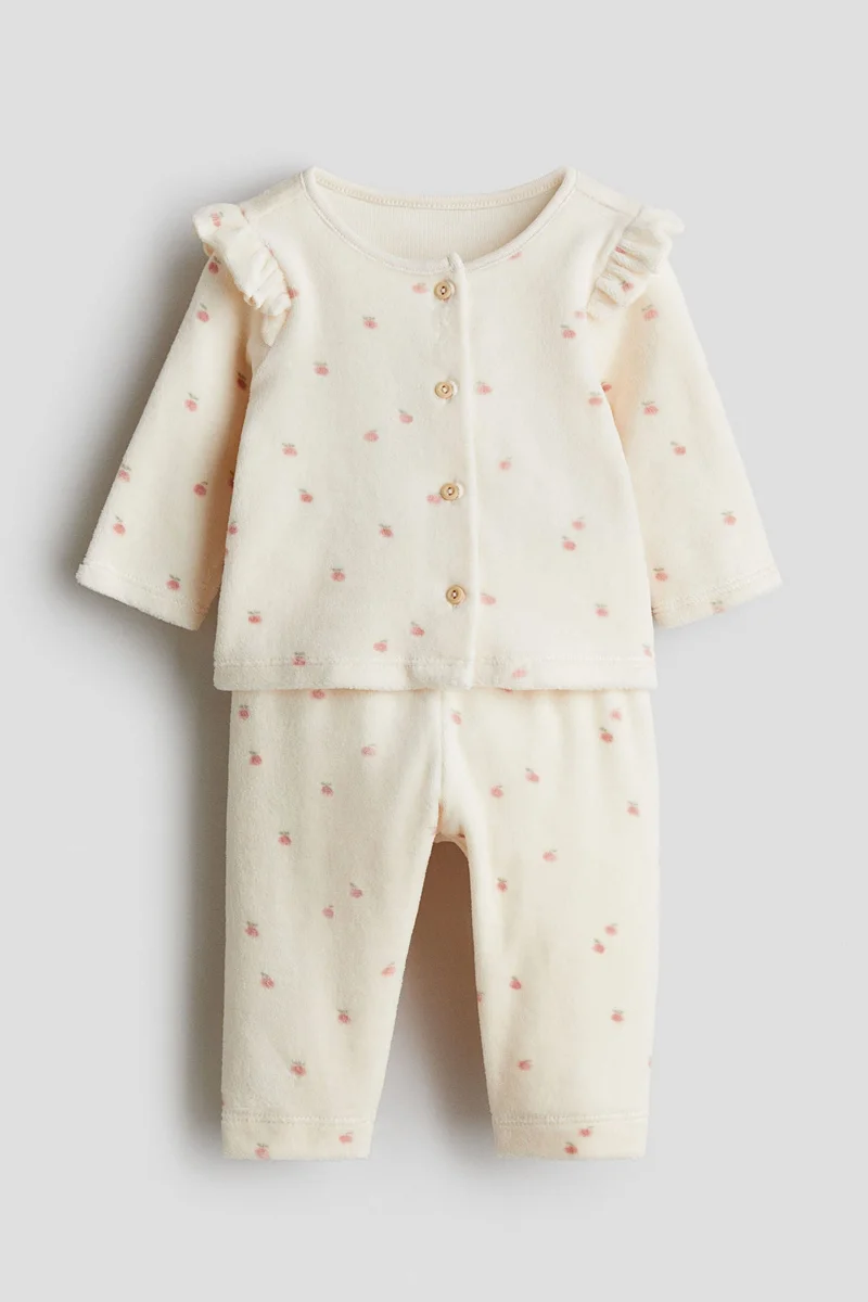 اتش اند ام طقم قطيفة مكون من قطعتين