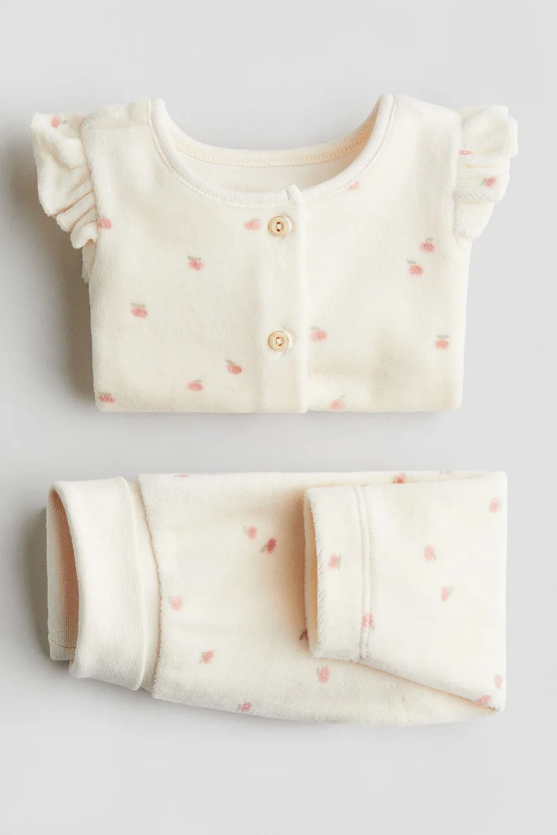 اتش اند ام طقم قطيفة مكون من قطعتين