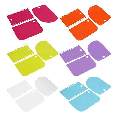EVALUEMART Plastic Dough Bench Scraper Cake Cutter Chopper Smoother Icing Fondant Cake Decorating Pastry Baking Tool Color May Vary 3pcs - Image 5