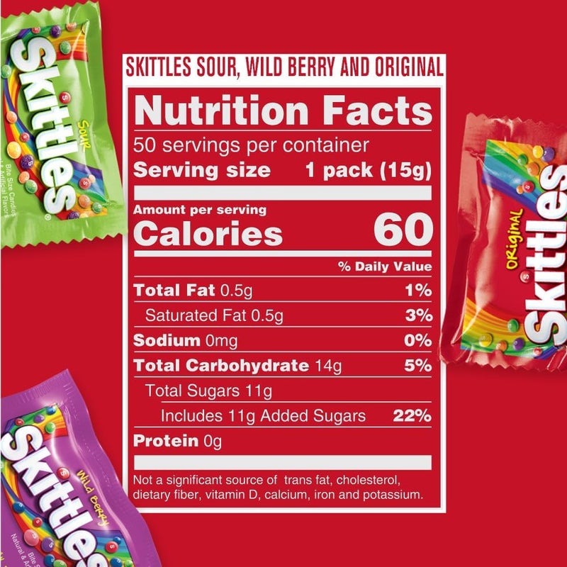 Wrigley's حلوى سكاكر سكايتلز الأصلية، التوت البري البري والحامض بحجم المرح - حجم الحفلة، 26.46 أونصة كيس بالجملة - Image 2