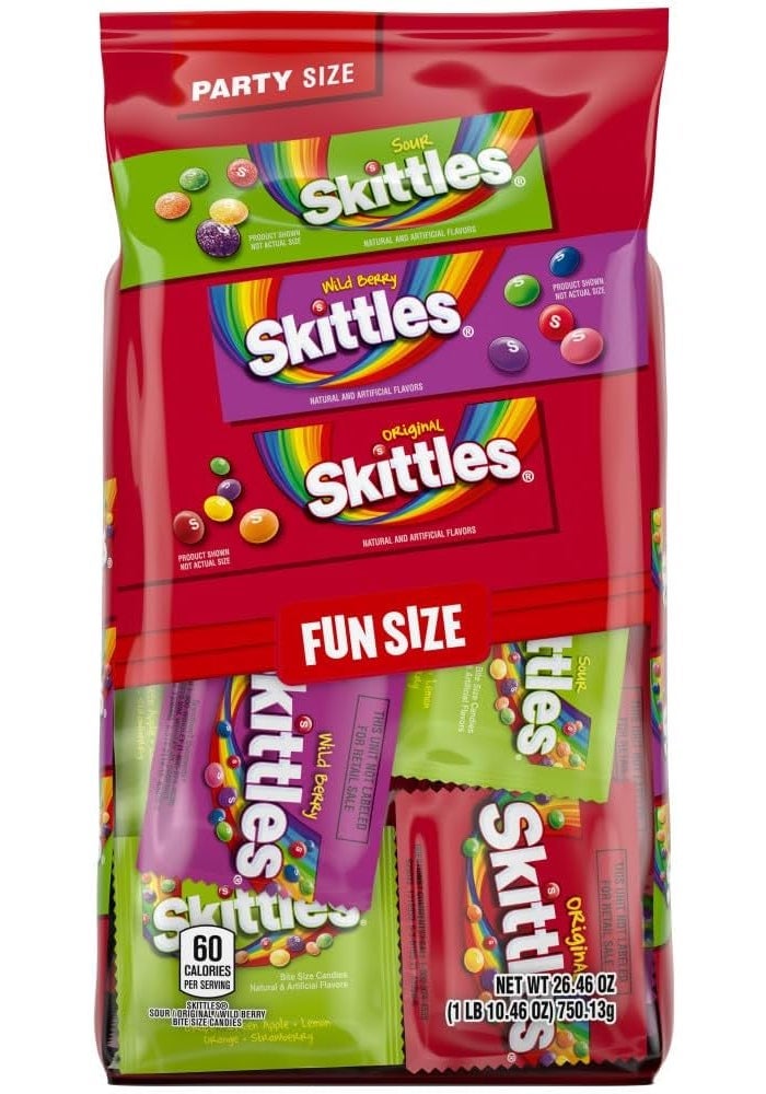 Wrigley's حلوى سكاكر سكايتلز الأصلية، التوت البري البري والحامض بحجم المرح - حجم الحفلة، 26.46 أونصة كيس بالجملة - Image 4
