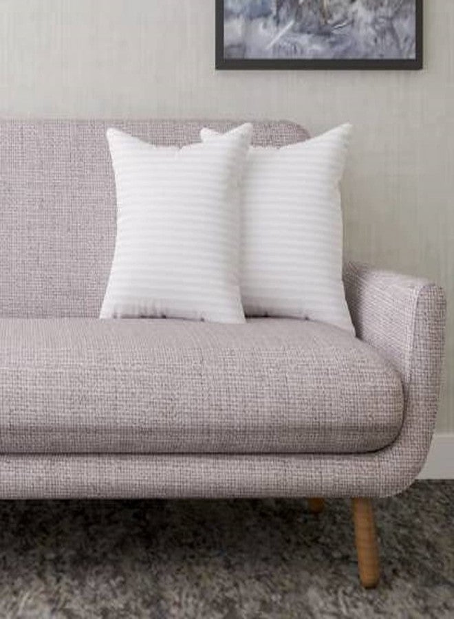 TrueCloud Square Pillow 22x22 Inches, Set of 2, Square Microfiber Hotel Quality Premium Fibre Soft Cushion Filler - White - Image 1