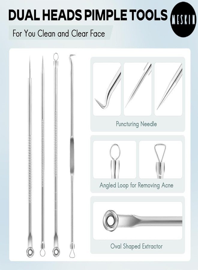 MESKIN Blackhead Remover Pimple Comedone Extractor Tool Best Acne Removal Kit - Treatment for Blemish, Whitehead Popping, Zit Removing for Risk Free Nose Face Skin with Case (4 Piece Set) - Image 5