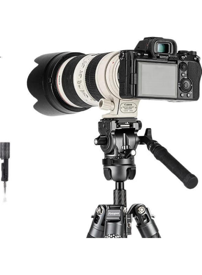 Fotopro Flight One Max Video Carbon Fiber Lever-Release Design, Large Diameter Camera Mirrorless Photography And Videography, Hydraulic Head, Professional Camera Tripod, Original Carbon Gray - Image 1
