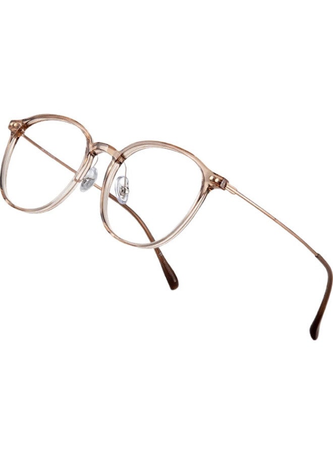 LOHO Cold Tea Glasses Ultra-Light Myopia Women Professional Can Be Equipped With Degree Bare-Faced Blue Light Protection Zeiss Lenses Eyeglasses Frames - Image 3