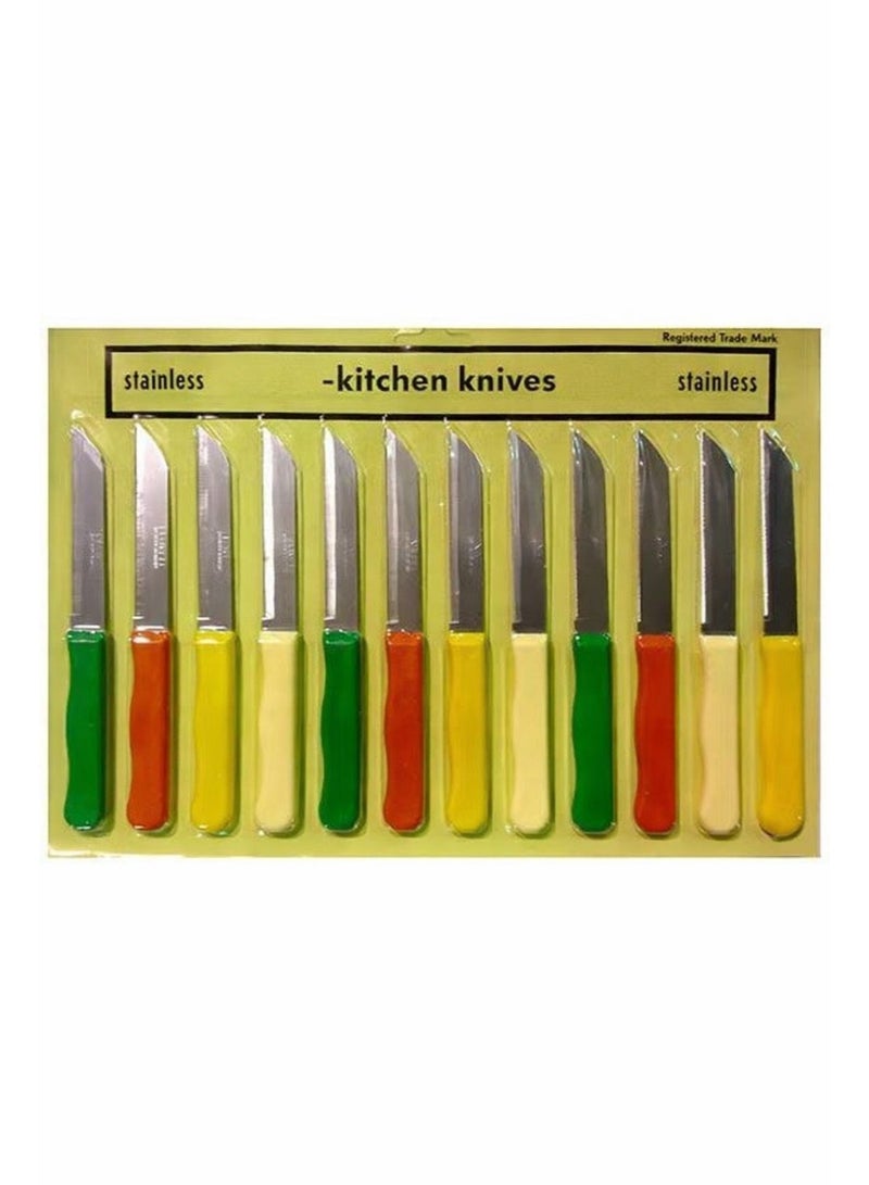 12-Piece German  Fruit Knife Set Multicolour 18cm - Image 1