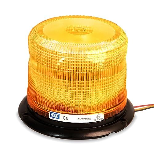 ECCO LED Beacon 5 Inch LED Beacon Warning Flash Amber Light 12V 48V for Industrial Vehicles Applications Tractor Forklift Excavator 5 Year Warranty