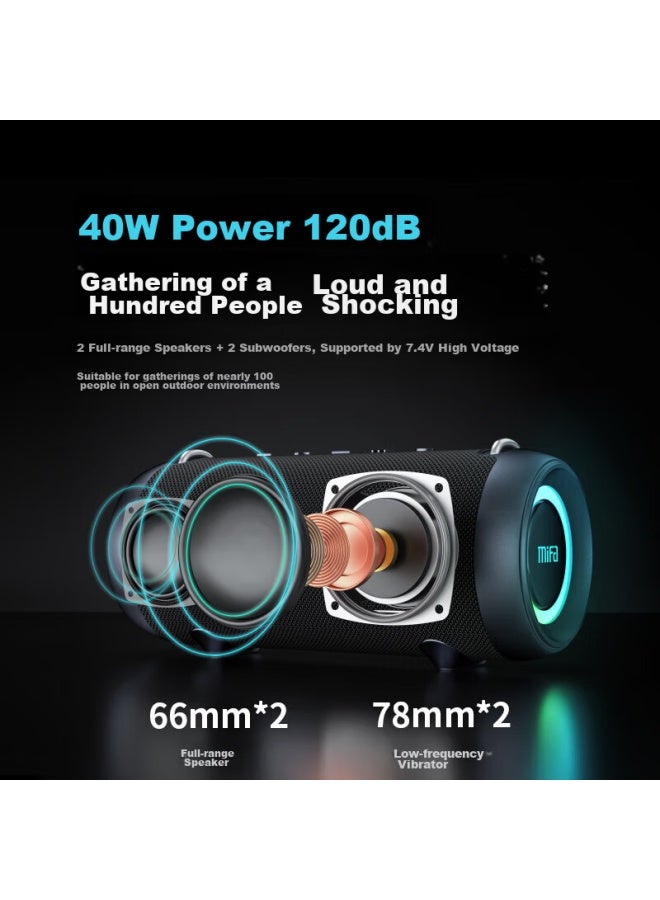 MIFA A90 Wireless Bluetooth Speaker, High-power Subwoofer, Mini Portable, Card-insertable, For Square Dancing, Car Use, Outdoor Camping, Small Speaker With Large Volume, Green - Image 2