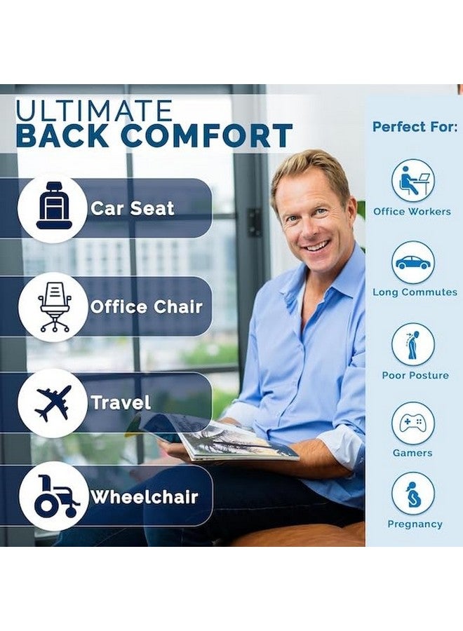 Grin Health SitRight Pro Full Lumbar Support Pillow Pure Memory Foam Backrest Cushion for Office Chair, Car & Back Pain Relief, Grey - Image 5