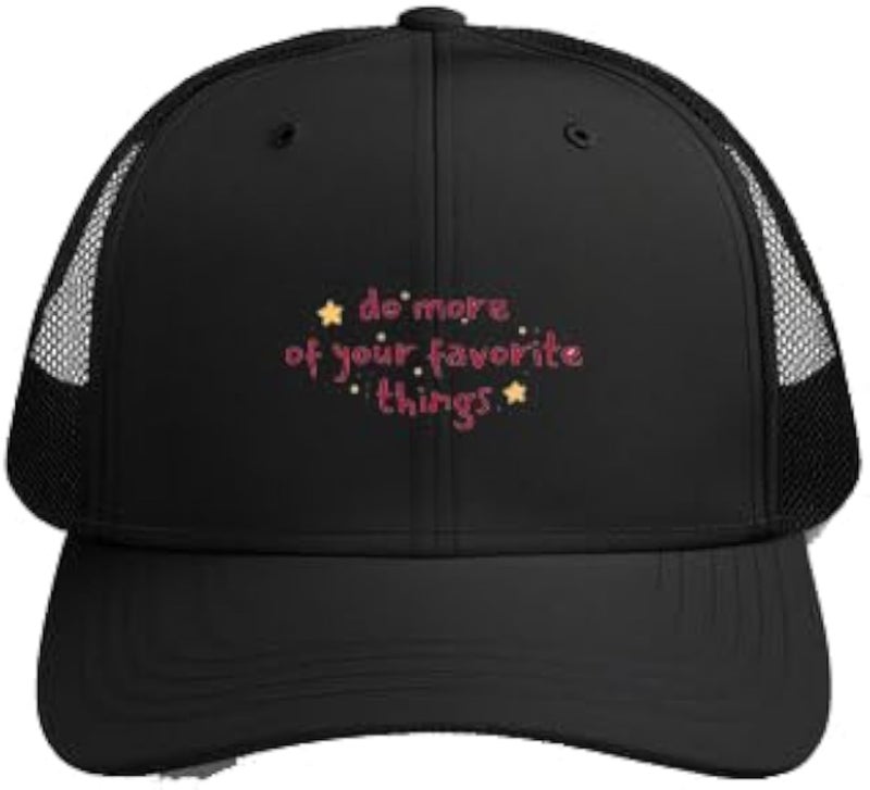 do more of your favorite things Plain unisex baseball cap Black