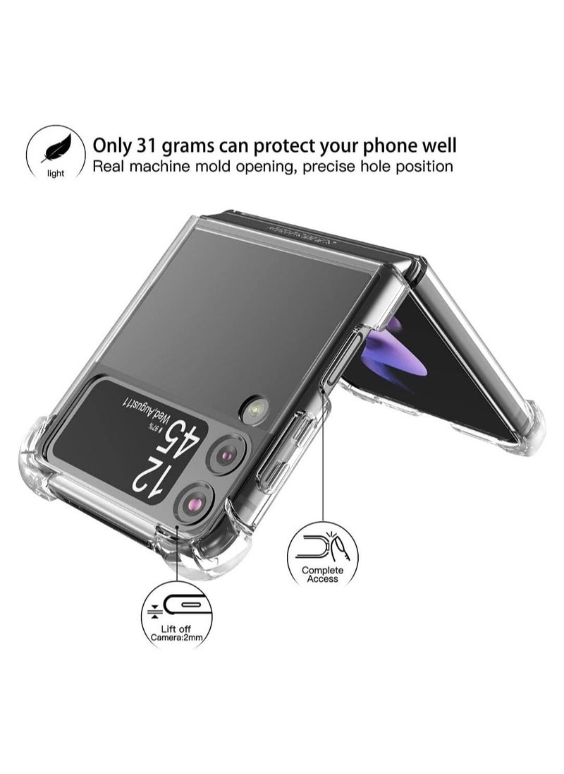 Raxoom Samsung Galaxy Z Flip 4 5G Clear Case,[Hard PC][Reinforced Corners][Slim&Lightweight] Shockproof Protective Phone Case - Image 3